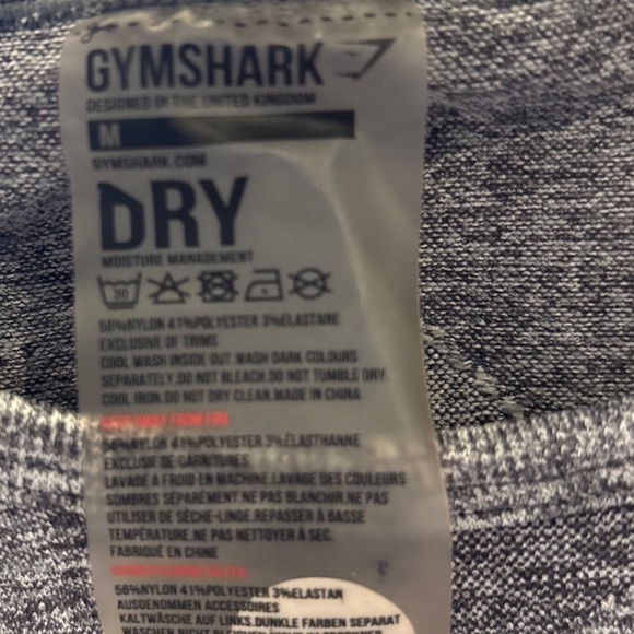 Gymshark Flex Long Sleeve Crop Top Grey Teal Marl Seamless Medium DRY Workout - Picture 3 of 3